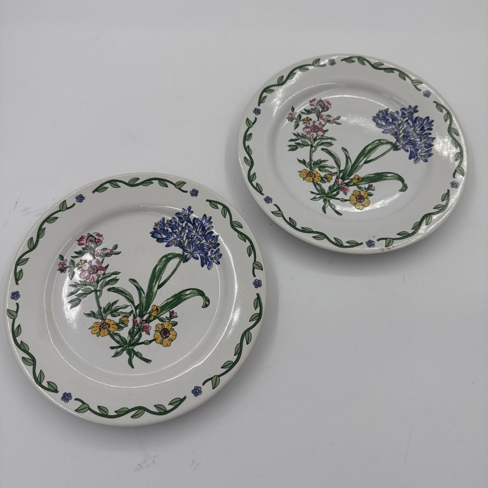 International Tableworks TERRACE BLOSSOMS 7 7/8" Salad Plates -‎ Set of 2